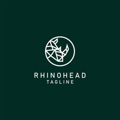 Rhino head template flat vector