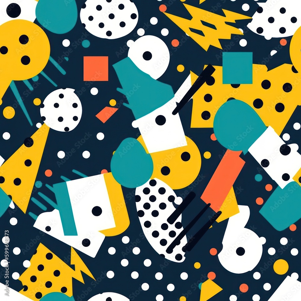 Poster bright colored memphis background seamless pattern