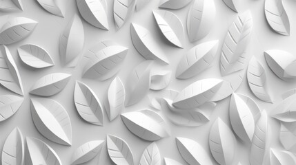 white textured leaves background with light and shadows