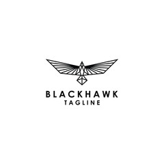 Black hawk logo design icon vector