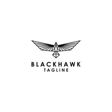 Black hawk logo design icon vector