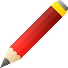 Pencil vector illustration. Red pencil icon for design about education, school, office or book. Red pencil for decoration or ornament. Back to school graphic resource