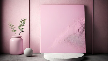 Textured pastel pink vignette concrete wall and painting background