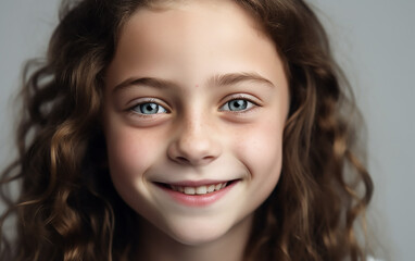 Fototapeta premium Portrait of a beautiful bright child. Generative AI