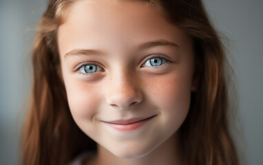 Obraz premium Portrait of a beautiful bright child. Generative AI