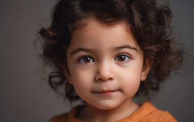 Portrait of a beautiful bright child. Generative AI