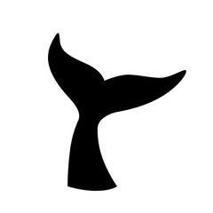 A Vector of Marine Whale's Tail Silhouette