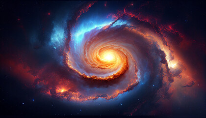 Cosmic nebula captivating space galaxy background, Generative AI