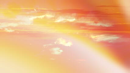 Naklejka na ściany i meble rainbow sun beam on pink orange morning on cloudy sky