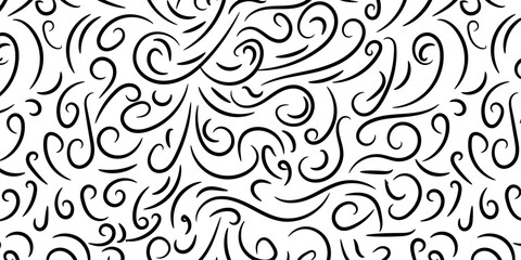 seamless pattern curl doodle hand drawn
