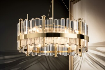 a sleek and modern lighting fixture with a touch of glamour, created with generative ai