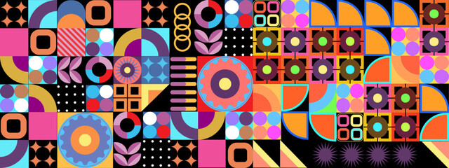 Fototapeta na wymiar Flat design colorful colourful geometric pattern background vector