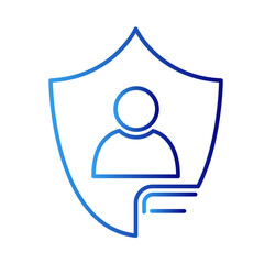 Security business icon with blue gradient outline style. secure, safety, password, guard, internet, access, web. Vector Illustration