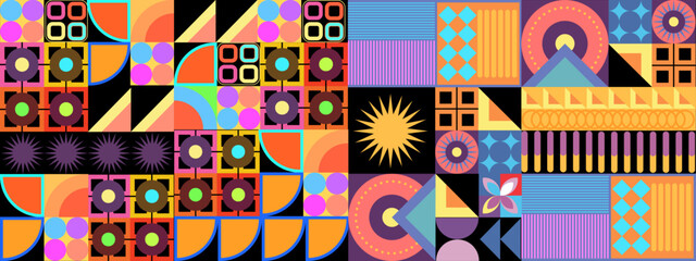 Vector flat design geometric pattern mobile design colorful colourful