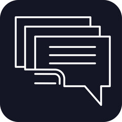 Comment business management icon with black filled line outline style. communication, app, design, graphic, element, bubble, flat. Vector Illustration