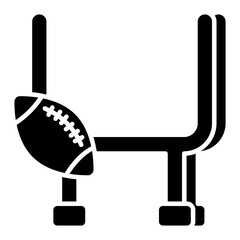 American football icon, solid design of rugby goal 