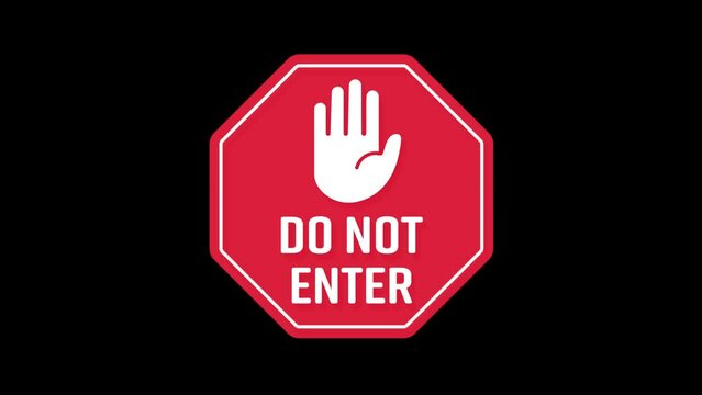 Red sign and text do not enter traffic prohibition sign concept