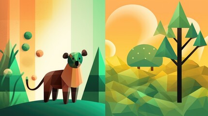 Environmental Sustainability: Abstract analogy exhibit with purposeful visual structuring. Generative Ai