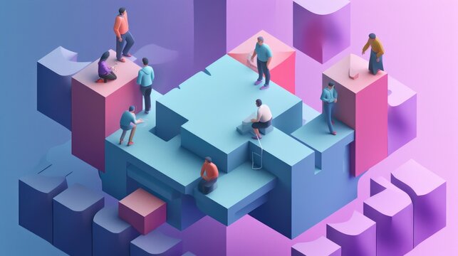 Team Collaboration: Creative analogy picture with coherent visual layout. Generative Ai