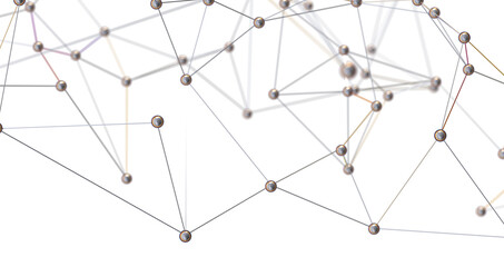 Motion of digital data flow. Communication and technology network concept with moving lines and dots