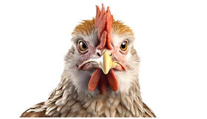 Hen isolated on transparent background. 3D render.