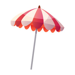 Obraz premium Cartoon colorful umbrella. Swimming pool accessories, tropical resort sticker. Beach party holidays, summer vacation, leisure, recreation, rest item. Vector for banner, poster, menu, flyer.