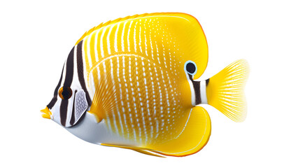 Yellow Fish isolated on transparent background. 3D render.