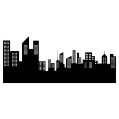 Obraz premium City Black Silhouette