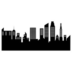 Fototapeta premium City Black Silhouette