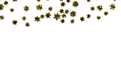 Stars - stars. Confetti celebration, Falling golden abstract decoration for party, birthday celebrate, (PNG transparent)