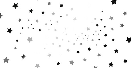 Obraz premium Silver star of confetti. Falling stars on a white background. Illustration of flying shiny stars. - png transparent