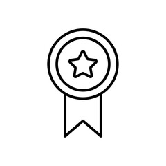 Achievement teamwork icon with black outline style. win, prize, best, first, medal, reward, set. Vector Illustration