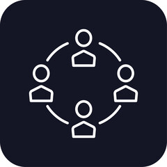 Collaboration teamwork icon with black filled line outline style. symbol, management, set, sign, leader, cooperation, work. Vector Illustration