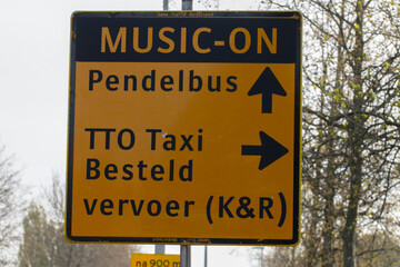 General Music-On Festival Direction Signs At Amsterdam The Netherlands 4-5-2023