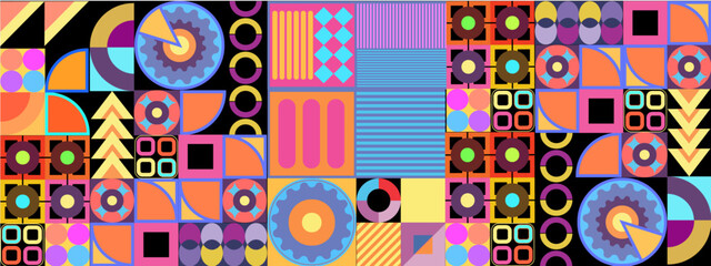 Obraz na płótnie Canvas Vector flat design geometric pattern mobile design colorful colourful