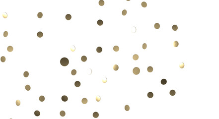 Golden confetti falling down isolated on transparent background. - PNG transparent