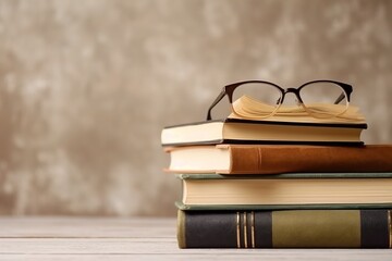 books and glasses background