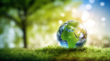 earth globe on grass