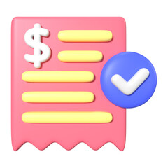 Invoices 3D Illustration Icon