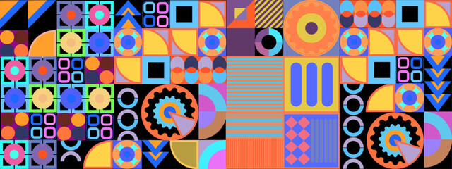 Obraz na płótnie Canvas Vector flat design geometric pattern mobile design colorful colourful