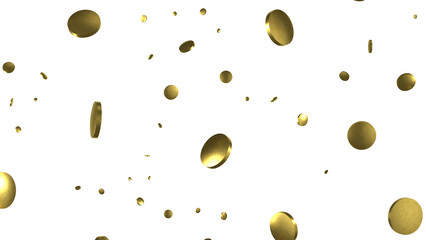 Glittering golden confetti png. Glittering golden confetti falls from above on transparent background. Celebrate festivals.