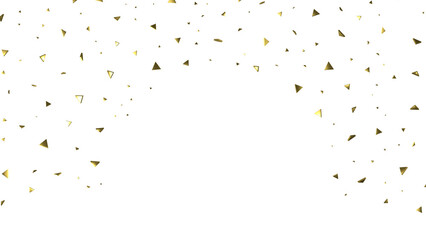 Golden serpentine confetti on transparent background. luxury isolated