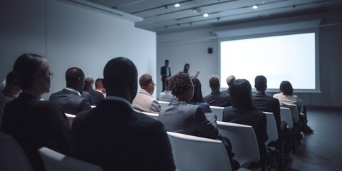 People audience looking at screen, generative ai
