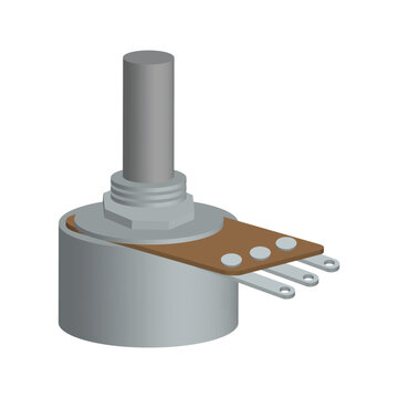 3d render potentiometer, variable resistor