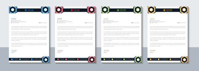 Simple business letterhead design, Modern letterhead template, Vector illustration.