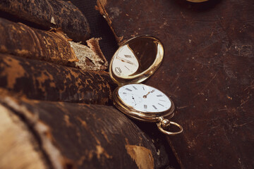 Gold pocket watch 