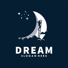 A man Reaching Dream Logo Design Template © Shofyan
