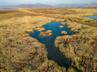 Gediz delta fishermen live in the river among the reeds.