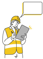 illustrations of safety management and supervision of workers in construction site interior, construction, civil engineering, and construction management