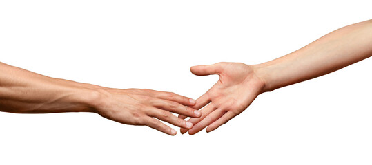 Hands reaching out and touching each other